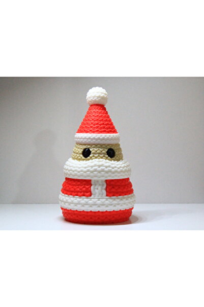 3DMakineSepeti Sevimli Örgü Dokulu Noel Baba Biblo 9.8 x 5.6 cm (Küçük telefo...