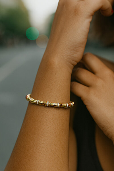 PaminBags Aksesuar Zircon Stone Braided Brass Bracelet Lns0056