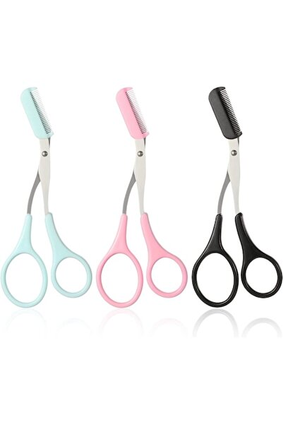 OEM Set de 3 foarfece pentru sprâncene, oțel inoxidabil, multicolore