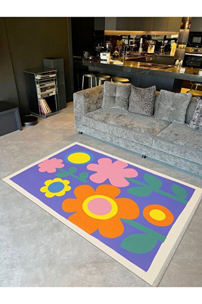 Rugs Modern Halı مجموعة باريس سجادة زخرفية حديثة بألوان متعددة على خلفية أرجو...