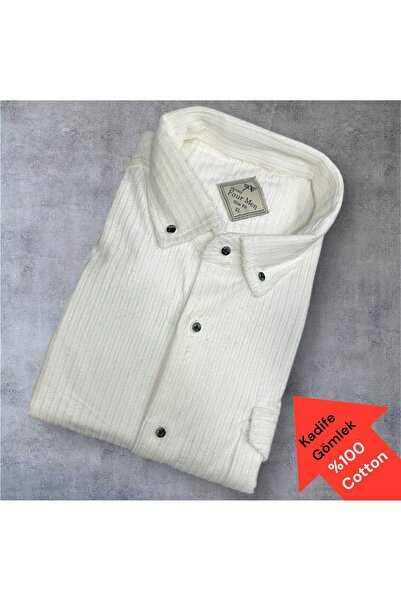 EREN STYLE Βελούδινο πουκάμισο από 100% βαμβάκι με μακριά μανίκια και που δεν...