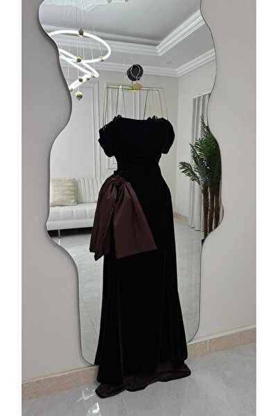 Thara Elegant dark brown evening dress