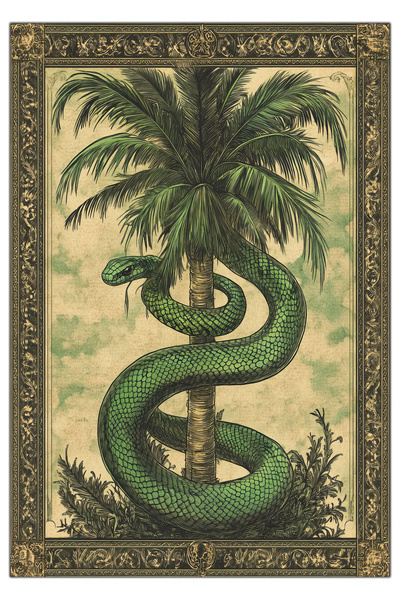 Rugs Modern Halı النعيم العتيقة النخيل الأفعى تحت عنوان مؤطرة خمر المنسوجة ال...