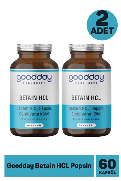 ASFSTORE Goodday Betain HCL Pepsin 60 Kapsül 2 Adet