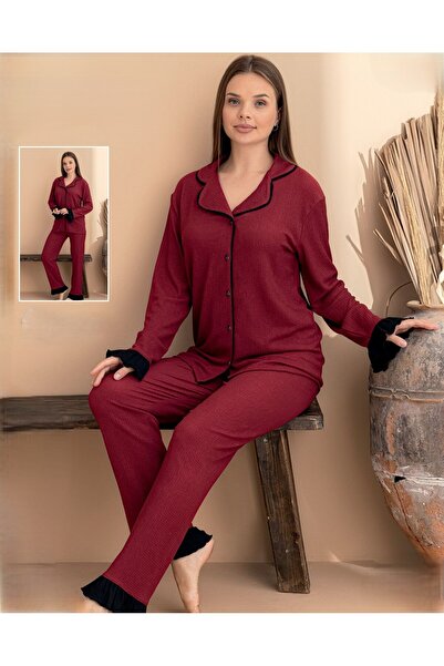 eliz Burnout Buttoned Pajama Set