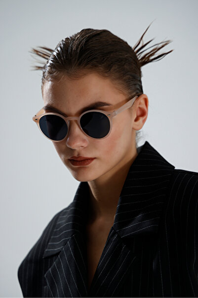 miii نظارات شمسية عصرية بيضاوية الشكل للجنسين باللون البيج الكريمي للحماية من...