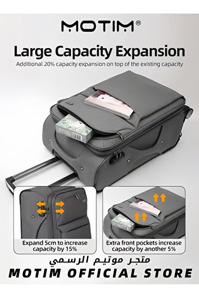 MOTIM Expandable Oxford Cloth Travel Luggage Softside Lightweight Durable Suitcase