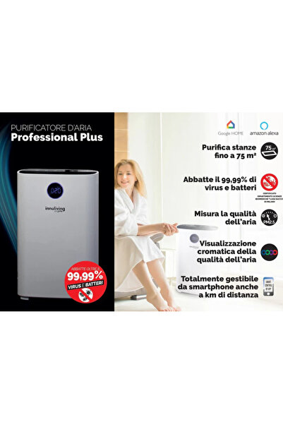 Innoliving Pirificator aer Professional Plus HEPA filter, Negative ions Smart Wi-fi Airpro INN-557