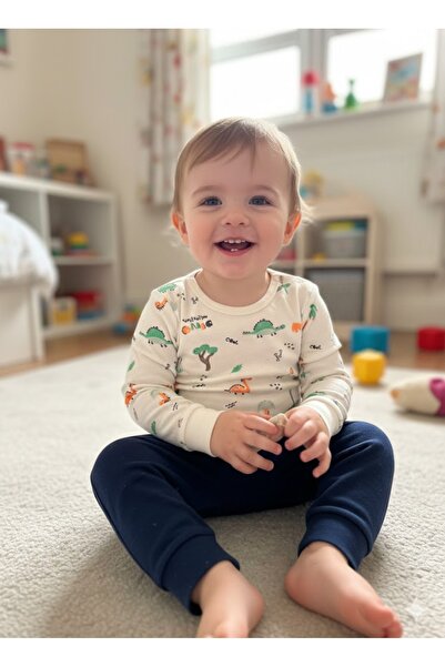 Şimo Butik Girl Boy Child Baby Long Sleeve Snap Fastener Bodysuit-Badi 100% O...