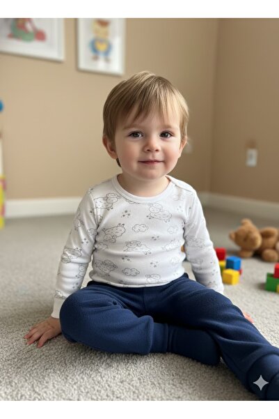 Şimo Butik Girl Boy Child Baby Long Sleeve Snap Fastener Bodysuit-Badi 100% O...