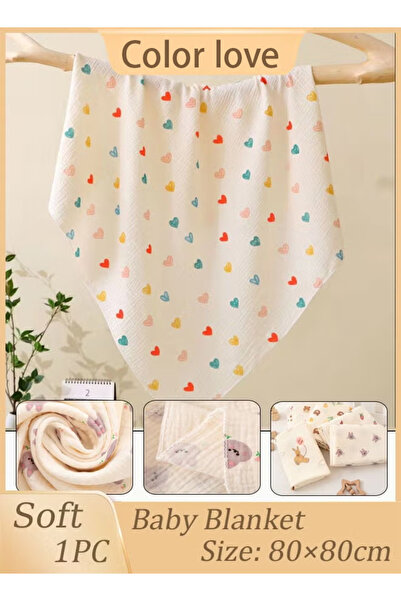 Generic Double-layer gauze baby blanket, cotton swaddle, soft and silky gauze