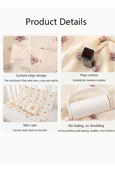 Generic Double-layer gauze baby blanket, cotton swaddle, soft and silky gauze