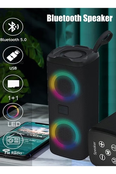 Generic Bluetooth Speaker Wireless Speaker 4 Ω 5W+5W with Bluetooth 5.0 Deep Bass RGB Lights 3-4H Playtime