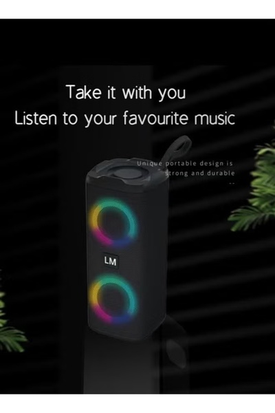 Generic Bluetooth Speaker Wireless Speaker 4 Ω 5W+5W with Bluetooth 5.0 Deep Bass RGB Lights 3-4H Playtime