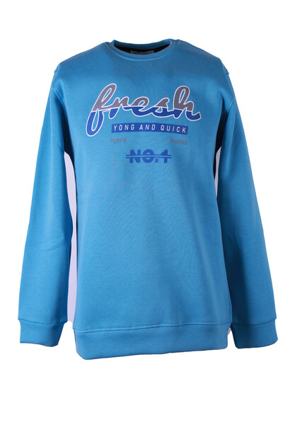 trender Fresh Баск 0 Яка 3 Шнурок Синій Чоловічий Світшот 26KL71G08007