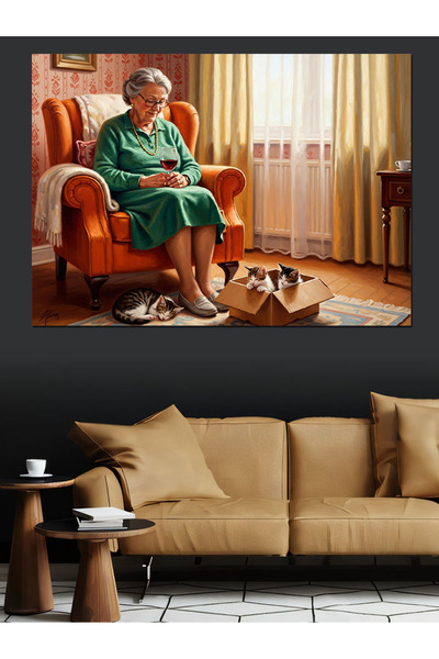 KanvasSepeti Ήσυχη Καθιάσταση Υψηλής ποιότητας ελαιογραφία Με υφή Καμβάς Καμβ...