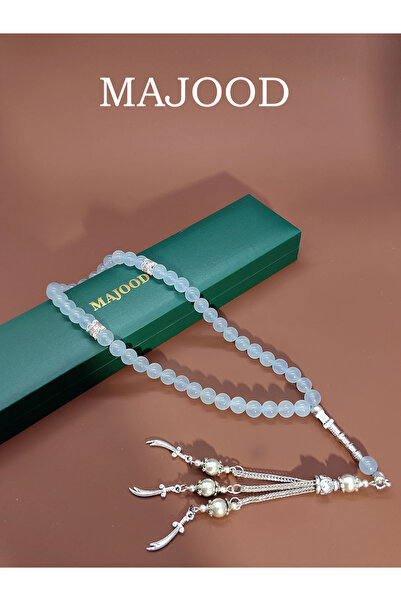 MAJOOD 45 Real Aquamarine Prayer Beads/Tasbih/8MM/For Men And Women