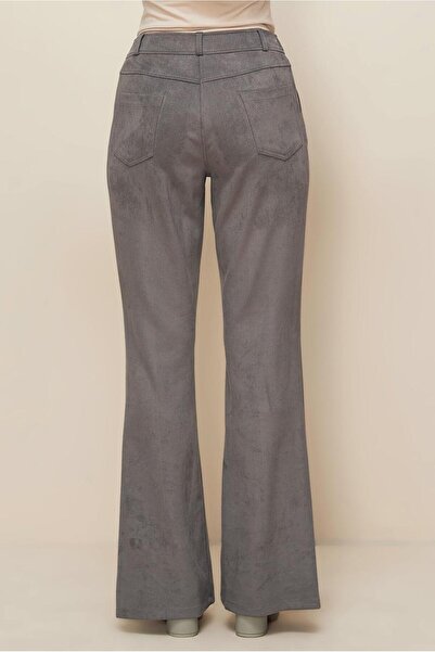 Alvina Slit Detail Suede Pants 70904