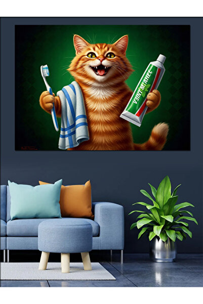 KanvasSepeti Diş Fırchilayinăre, Pictură în ulei de înaltă calitate texturat ...