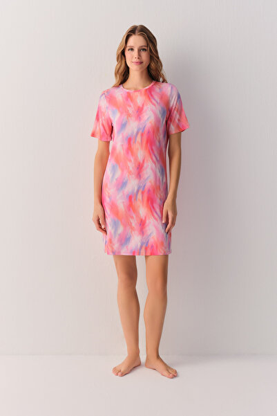 SUWEN Pink Shadows Günlük Elbise