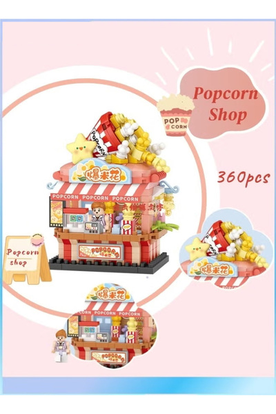 Generic Kids' Ice Cream Cart Toy, 300 Ice Cream Building Blocks, Role-Playing Store,red