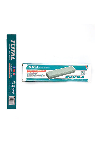 TOTAL 8 Inch Double Sided Sharpening Stone 200mm Knife Chisel Blade Whetstone