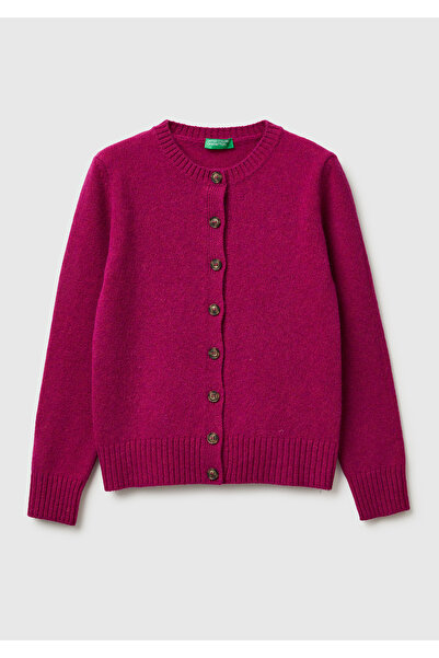 United Colors of Benetton Women's Fuchsia Shetland Cardigan