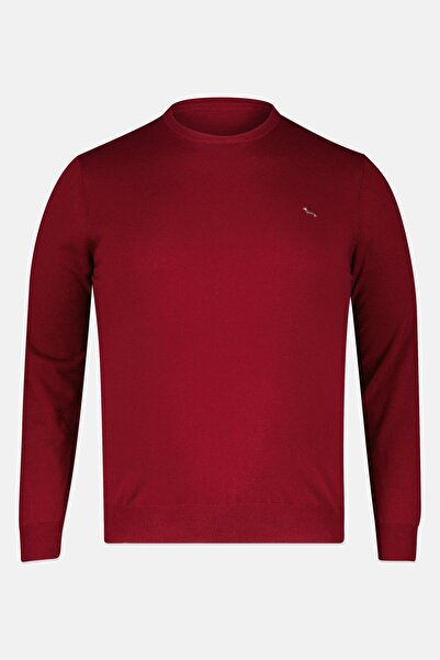 Harmont & Blaine Men Ribbed Neck Embroidered Logo Sweater, Maroon