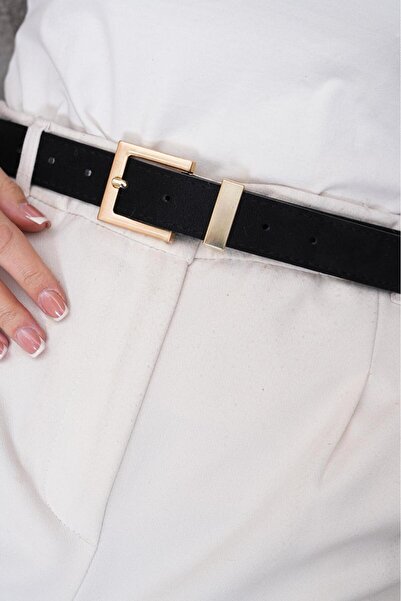 Desre Moda Curea din piele intoarsa cu catarama aurie Curea pentru rochie Cur...