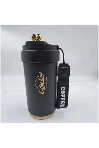 Arabest 450ml black stainless steel portable hot water cup with lid, gifts fo...