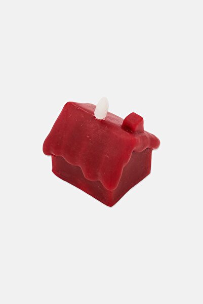 Muy Mucho House Led Wax Candle, Red