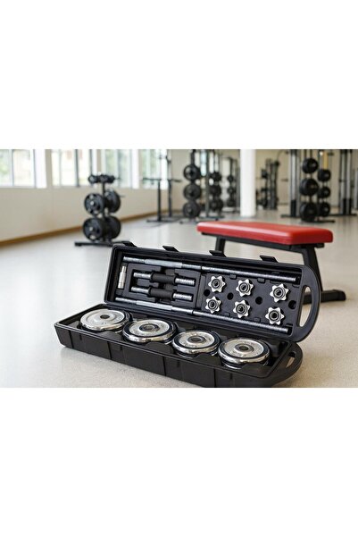 Mrt 50 kg Çantalı Krom Dambıl Seti Döküm Plaka Ve Bar Seti