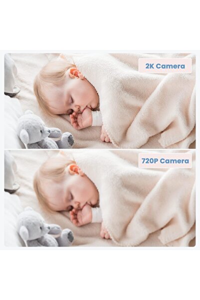 CRONY 2PCS Audio Baby Monitor 1TM-1MN — Dual 2K Cameras, 5" Split Display, 360° Indoor, Night Vis