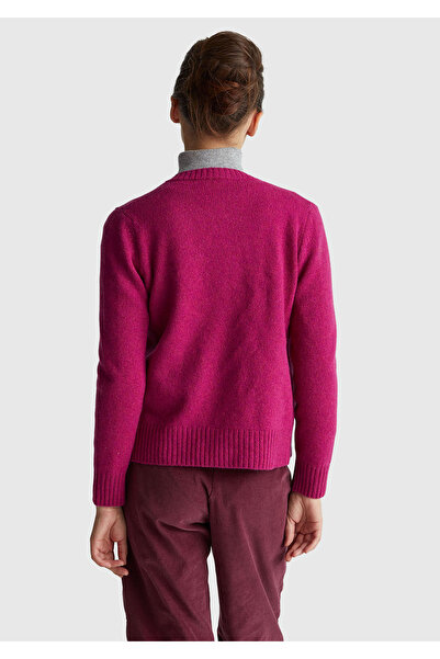 United Colors of Benetton Women's Fuchsia Shetland Cardigan