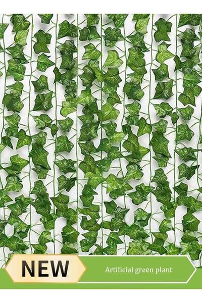Generic 12PCS Artificial Ivy Garlands Fake Green Leaves Realistic Hanging Vines 2.5m