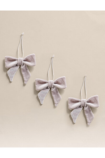 Marks & Spencer 3'lü Kadife Asmalı Kırmızı Fiyonk Süs