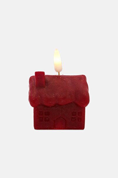 Muy Mucho House Led Wax Candle, Red