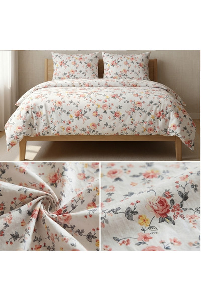 Prime Sleeks Floral Double 100% Cotton Duvet Cover Set - 200X220 cm