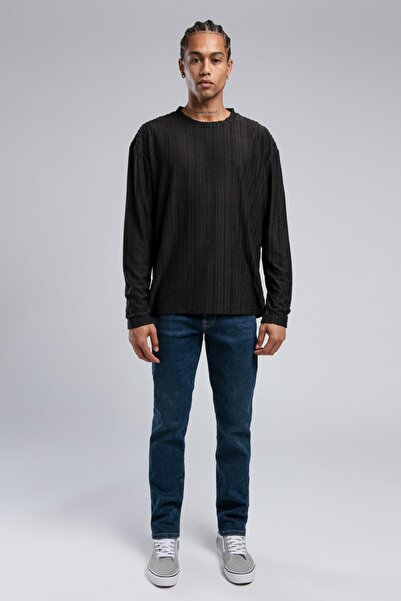 Lee Cooper Porl men's crew neck long sleeve t-shirt - black