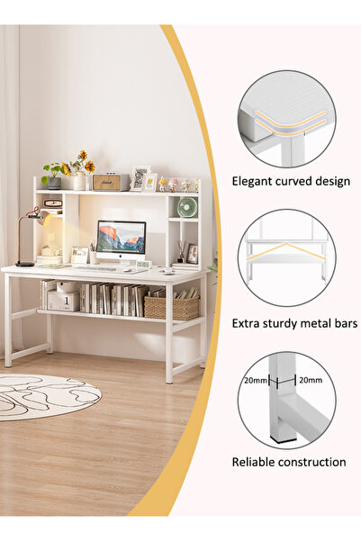 DASEN Study Desk with Shelves (110 x 50 x 126 cm)