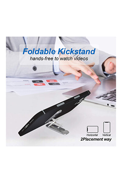 DOMEET IKBEN Multi-Angle Aluminum Cell Phone Kickstand Black