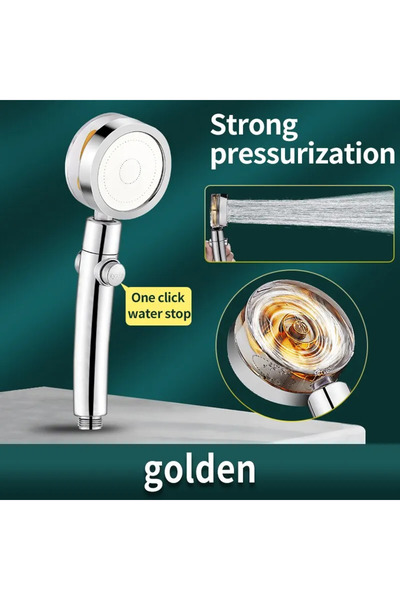 Choice1 Golden Propeller Shower Head Rainfall High Preassure Water Saving Bat...