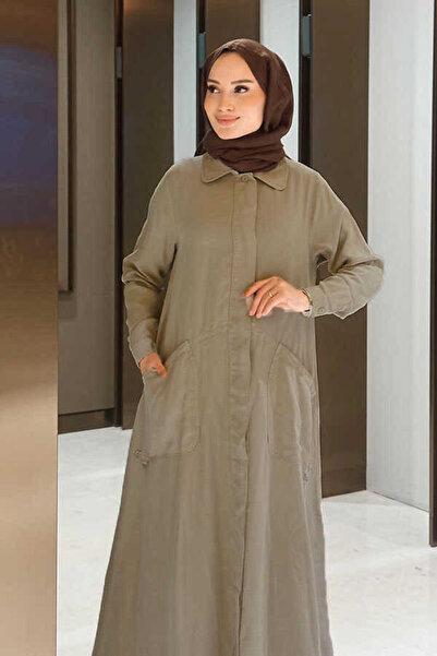 Neways 6648-Parça Boya Düğmeli Ferace Haki