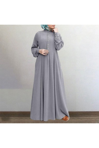 FASHION New Solid Desert Luxe Modest Elegance Full-Length Maxi Dress for Ladies