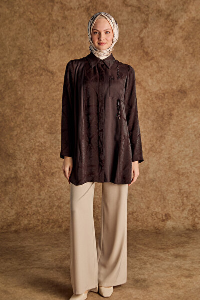 Setrms Jakarlı Taş İşlemeli Lyocell Tunik