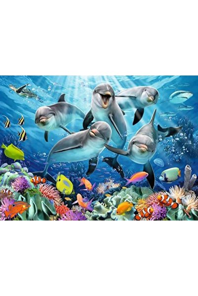 RAVENSBURGER 500 Parça Dolphins in the Coral Reef Puzzle