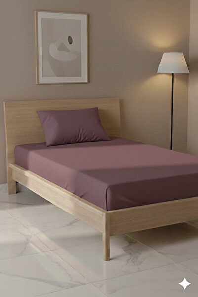 FAVORA 100% Cotton Ranforce Premium Single Bed Sheet Set - Dusty Rose