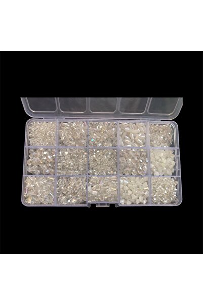 ramkovska 15 Bölmeli Kutuda 15 Çeşit Kristal Boncuklarla Takı Yapma Hobi Seti...