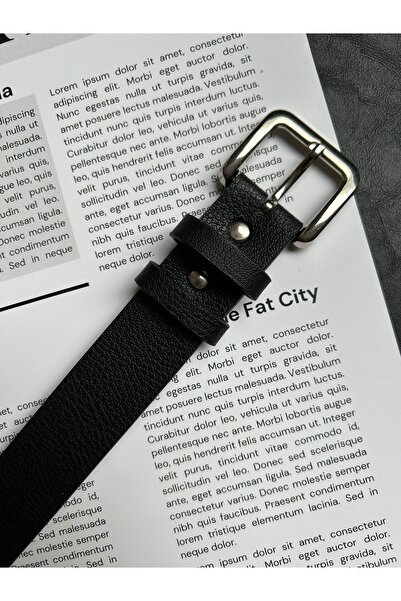 LİA KEMER 2-Pack Loyal Rectangular Patterned Women's Silver Buckle Belt Coat Belt Dress Belt Trouser Belt