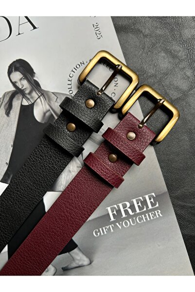 LİA KEMER Pachet de 2 curele cu model dreptunghiular Loyal pentru femei, cu c...